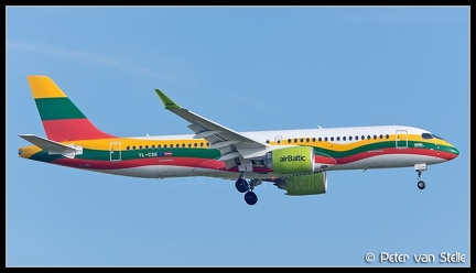 20190914 083743 6106130 AirBaltic A220-300 YL-CSK LithuanianFlag-colours CDG Q2F
