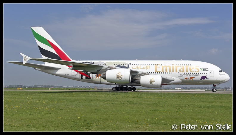 6103210 Emirates A380-800 A6-EER UnitedWildlife-colours AMS 22042018