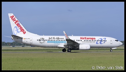 8043403 AirEuropa B737-800W EC-LPQ BeliveHotels-feel-the-difference-stickers AMS 15072016