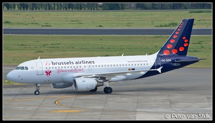 8005302 BrusselsAirlines A319 OO-SSA Tomorrowland-stickers BRU 17082013