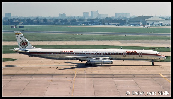 19801212-2 Iberia DC8 EC-BMZ  LHR 25071980