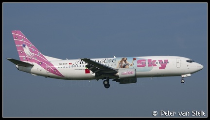 2001362 Sky B737-400 TC-SKF Purple-colours-stickers AMS 27042007