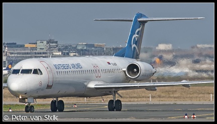 2004288 MontenegroAirlines Fokker100 YU-AOP noseon FRA 30082008