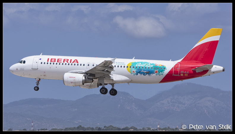 20220625 123407 6120591 Iberia A320 EC-ILS PuertoRico-stickers PMI Q2F