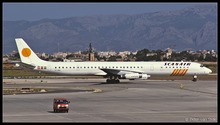 19861720 Scanair DC8-63 OY-SBM  PMI 16091986