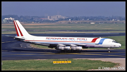 19900136 AeronavesDelPeru DC8-54F OB-1300  DUS 17031990