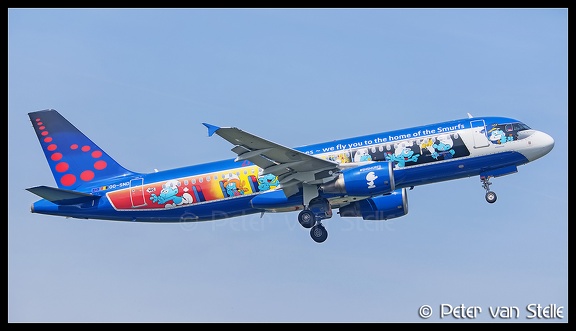 8063288 BrusselsAirlines A320 OO-SND Smurf-colours BRU 21042018