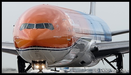 8043149 KLM B777-300 PH-BVA Orange-Pride-colours-noseon AMS 15062016