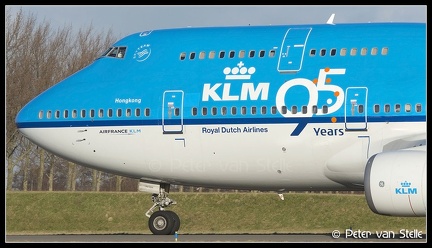 8025356 KLM B747-400 PH-BFH 95-years-sticker-nose AMS 04012015